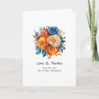 Blue, Orange, Yellow and Red Floral Wedding Photo