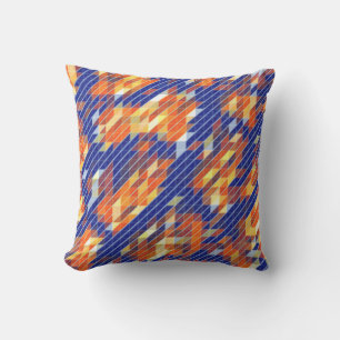 Blue Orange Yellow COOL Pattern Cushion