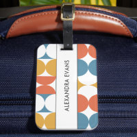 Blue orange yellow mid century modern monogram