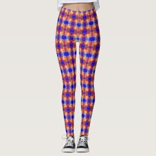 Blue Orange Yellow Red Pattern Leggings