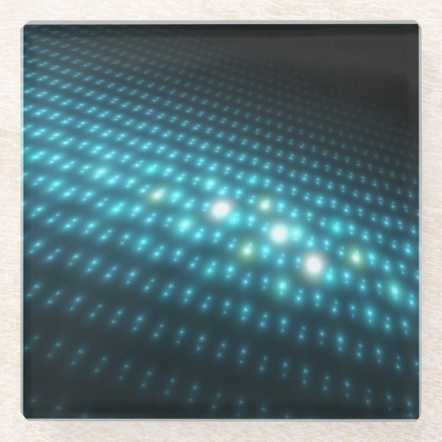 Blue Orbs 3D Glass Coaster (Front)