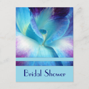 Blue Orchid Bridal Shower Invitation