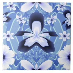 Blue Orchid Elegant Flower Tile