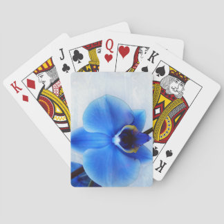 blue orchid exotic flower floral design vintage playing cards