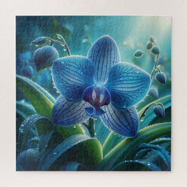Blue Orchid Floral  Jigsaw Puzzle (Vertical)