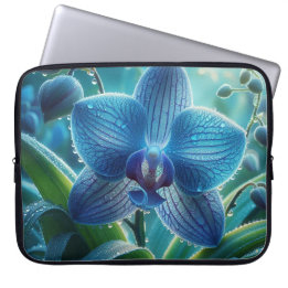 Blue Orchid Floral  Laptop Sleeve