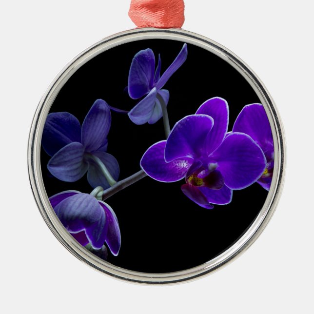 Blue orchid metal tree decoration (Front)