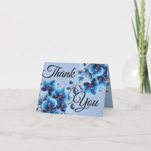Blue orchid printed thank you card