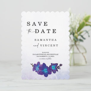 Blue Orchid Save the Date card