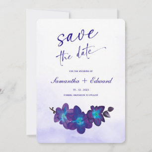 Blue Orchid  Turquoise  Save the Date Card Ideas