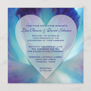 Blue Orchid Wedding Invitation