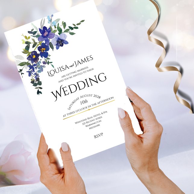 Blue Orchid Wedding Invitation (Creator Uploaded)