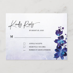 Blue Orchid Wedding Postcard