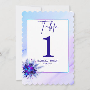 Blue Orchid Wedding Table Number template