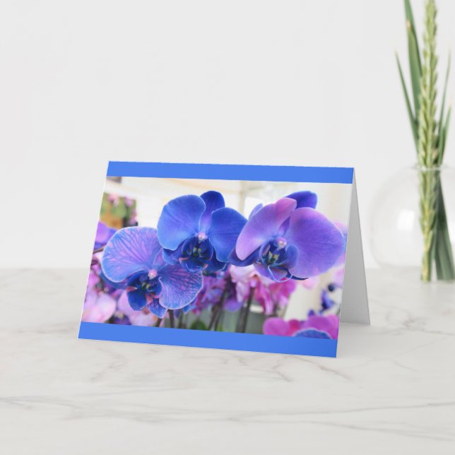 "Blue Orchids" - All Occasion Greeting Card (Front)