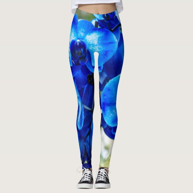 Blue orchids leggings (Front)