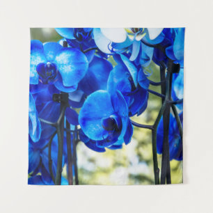 Blue orchids tapestry
