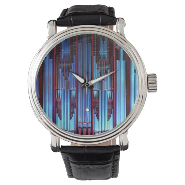 Blue organ pipes watch (Front)