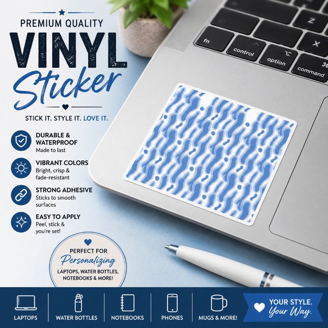 Blue Organic Minimalist Vinyl Sticker (Creator Uploaded)
