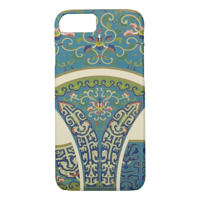 Blue Oriental Designs with Smiling Faces Case-Mate iPhone Case (Back)
