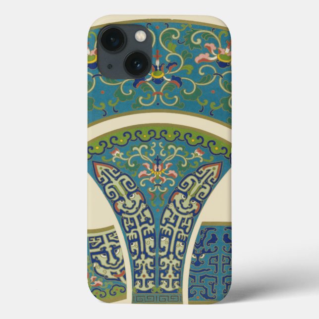Blue Oriental Designs with Smiling Faces Case-Mate iPhone Case (Back)