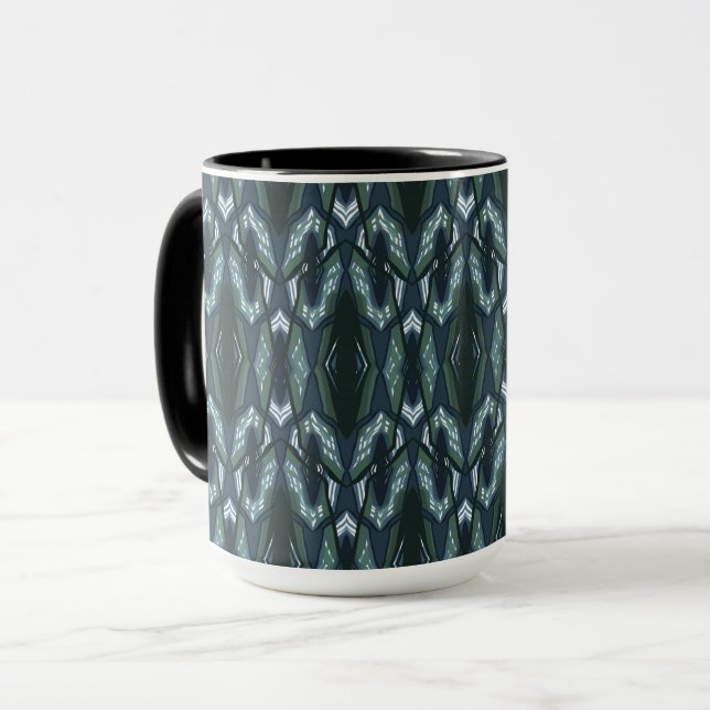 Blue Oriental Geometric ornament Mug (Front Left)