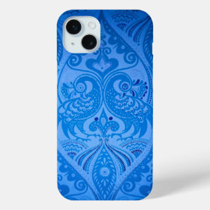Blue Oriental Peacock Birds iPhone 15 Mini Case