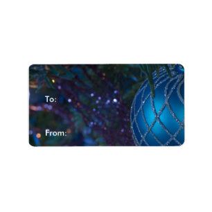 Blue Ornament Gift Labels