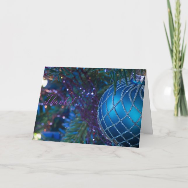Blue Ornament Thank You Card (Front)