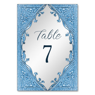 Blue Ornamental Frame Table Number
