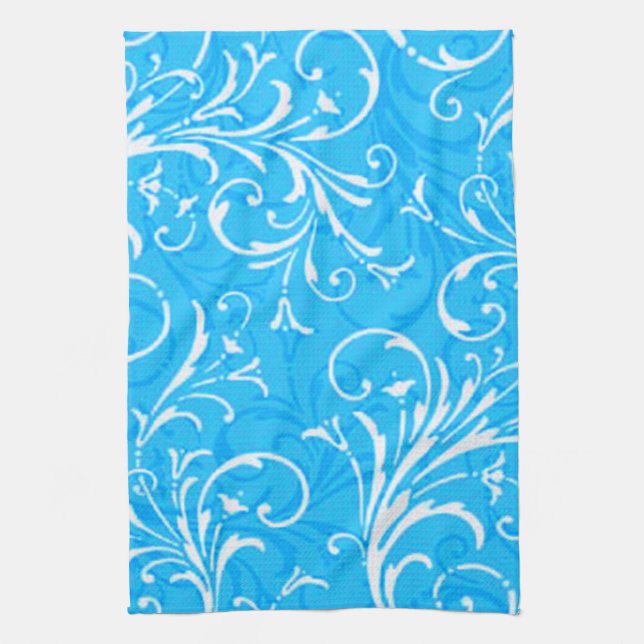 Blue Ornamental Kitchen Towel (Vertical)