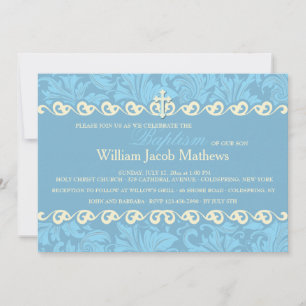 Blue Ornamental Religious Invitation