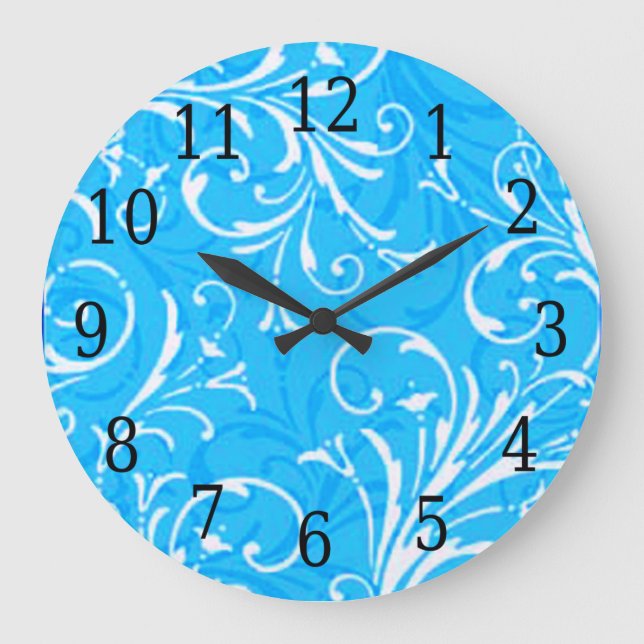 Blue Ornamental Round Clock (Front)