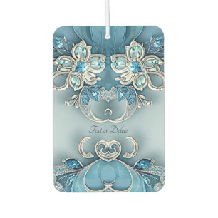 Blue Ornate Floral Air Freshener