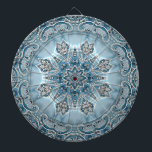 Blue Ornate Floral Dartboard<br><div class="desc">Beautiful Blue Ornate Floral Dartboard</div>