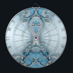 Blue Ornate Floral Dartboard<br><div class="desc">Beautiful Blue Ornate Floral Dartboard</div>