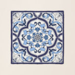 Blue Ornate Floral Mediterranean Sicilian Tile Scarf<br><div class="desc">Mediterranean tiles,  popularized by Dolce & Gabbana's recent fashion collections,  are the epitome of Sicilian luxury. Adorned with flourishes,  floral motifs,  and ribbons,  this tile epitomizes sophistication and refinement.</div>