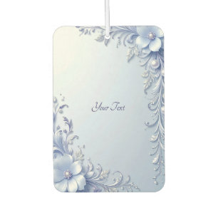 Blue Ornate Flowers with Pearls Air Freshener
