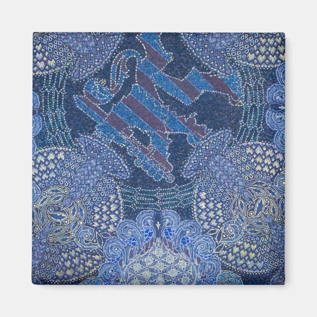 Blue Ornate Mosaic Art, Germany Magnet (Front)