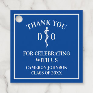 Blue Osteopathic Medical School Graduation Party Favour Tags