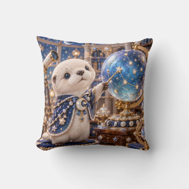 Blue Otter Stargazer Celestial Globe Cushion (Front)