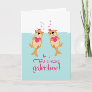 Blue Otterly Amazing Galentine Card