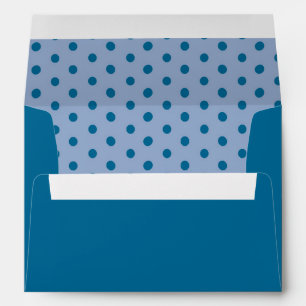 Blue Outside Light Blue Polka Dot Inside Envelope