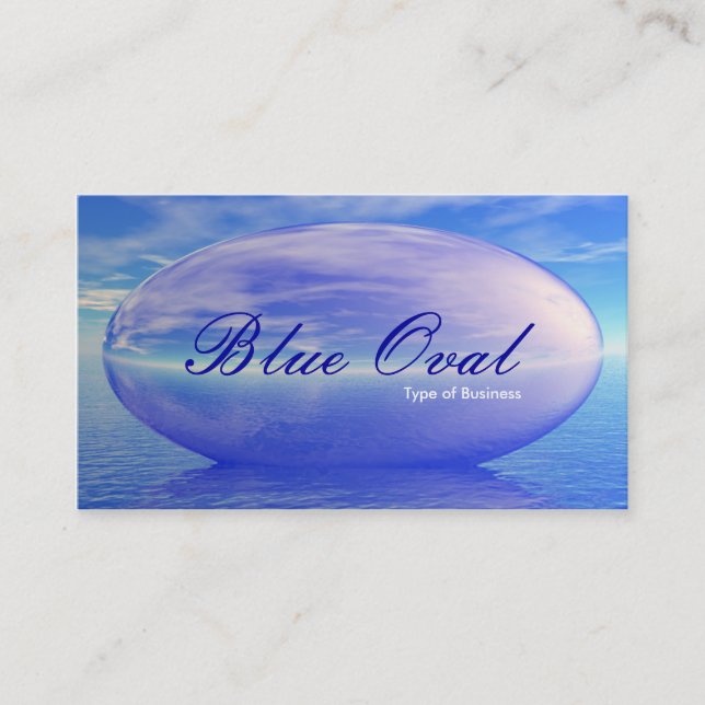 Blue Oval Business Card (Front)