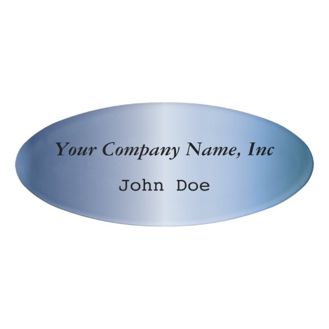 Blue Oval Employee Name Tag (Front)