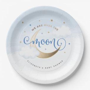 Blue Over the Moon Paper Plates