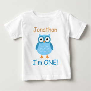 Blue Owl 1st Birthday For Him A03 Baby T-Shirt