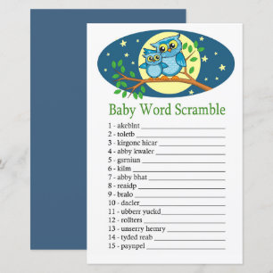Blue Owl Baby word scramble game