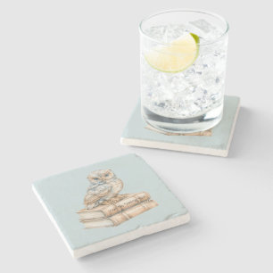 Blue Owl Be Seeing You Books Stone Coaster