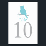 Blue owl bird wedding or occassion table number<br><div class="desc">Blue owl with blue wedding reception dinner table number cards or other dining event table numbers. A great idea to help guests find their seats at your wedding or event. You must change the number to each number that you need and add them each your cart, one at a time....</div>